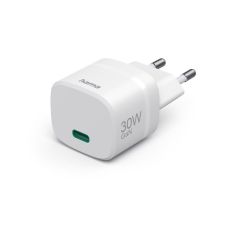 HAMA Зарядно устройство, 30 W, GaN, USB-C, PD/Qualcomm&reg;, Zero Standby, бяло