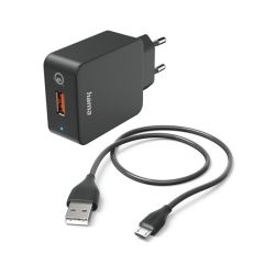 Зарядно устройство 220V micro USB, 3 A, Qualcomm&reg; Quick Charge&trade; 3.0 + micro USB Cable, 1.5м  black