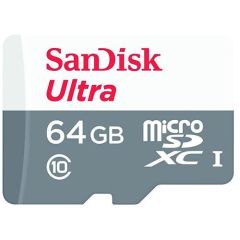 Карта памет SANDISK Ultra microSDXC UHS-I, 64GB, Class 10, 100Mb/s